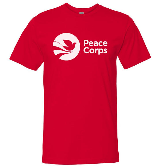 10 percent off! Peace Corps Short Sleeve Tee in Red — unisex sizes